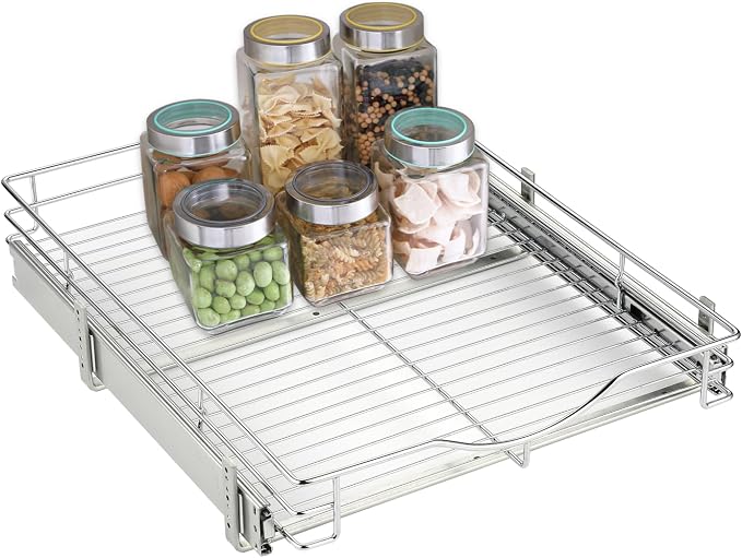 DINDON Pull Out Cabinet Organizer (11" W x 18" D), Pull Out Drawers for Kitchen Cabinets, Slide Out Cabinets Shelves,1 Tier Pull Out Cabinet Drawer Organization for Kitchen - Image 9