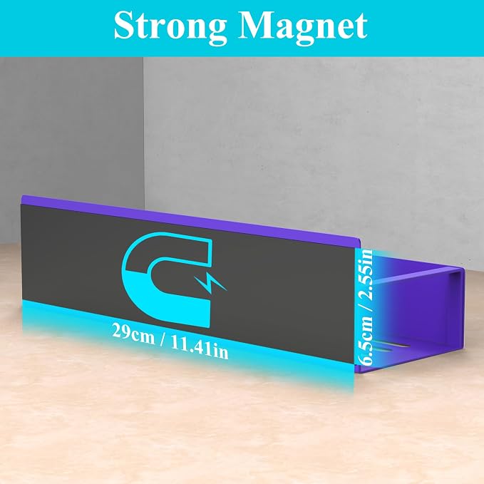 4 Pack Magnetic Spice Storage Rack Organizer for Refrigerator and Oven, Purple Fridge Organizers and Storage | Magnetic Shelves Heavy Duty for Fridge in Kitchen, Seasoning Storage Organizer, For Oven Washer and Dryer, For Heavier Items - Image 3