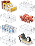 Mpotmiy 8-Pack Pantry Organizers and Storage, Clear Fridge Organizer Bins | Clear stackable plastic bins with removable dividers for packets, snacks, pouches and spices in pantry, fridge or freezer. by Mpotmiy