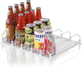 Drink Organizer for Mini Fridge (Fits Depth ≥ 12.2"), 12oz 16oz 20oz Soda Can Dispenser, Width Adjustable Automatic Pusher Glide, 12.2" D 5ROW Holds 20 Cans, White by LOVEFORBETTERLIFE