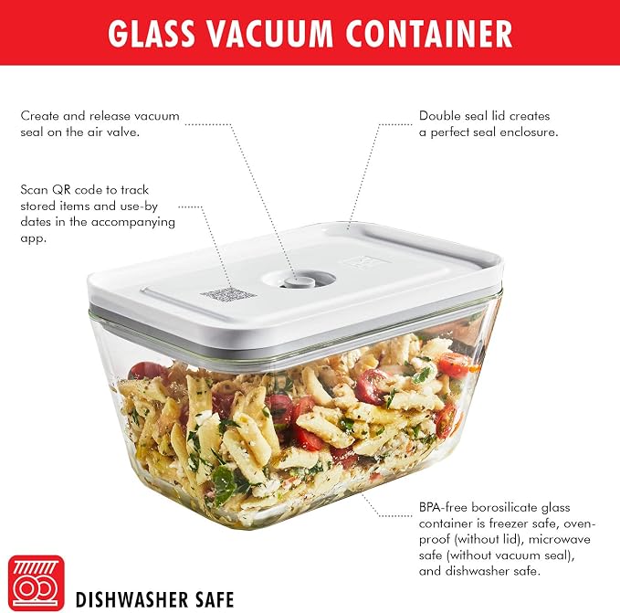 Zwilling Fresh & Save Vacuum Sealer Marchine Starter Set, 6pc | Keeps meal prep fresh up to 5X longer. Airtight Sealing Reduces Food Waste, Ideal for Sous Vide, Meal Prep and Every Day Use. - Image 3