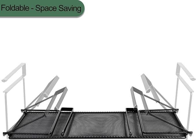 Foldable Metal Under Cabinet Organizer,Multi-Functional Hanging Storage Rack for Aluminum Foil,Plastic Wrap,Kitchen Wipes,Space-Saving,Tool-Free Install,Rust-Resistant,Ideal for Kitchen (Black) - Image 3