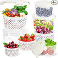 8 Pieces Airtight Fruit Storage Containers for Fridge with Air Circulation Vent, 4 Pack Round Produce Saver with Colander for Berry Lettuce Salad Vegetable Storage, Refrigerator Organizers -White by TBMax