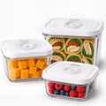 FEPPO Vacuum Sealers Containers for Food Storage, 3 Pcs Set [1* Small, 1* Medium, 1* Large] Works with Handheld Compact Vacuum Sealer Machine for Fridge, Freezer & Pantry, BPA-Free, Date Tracking Lid by FEPPO