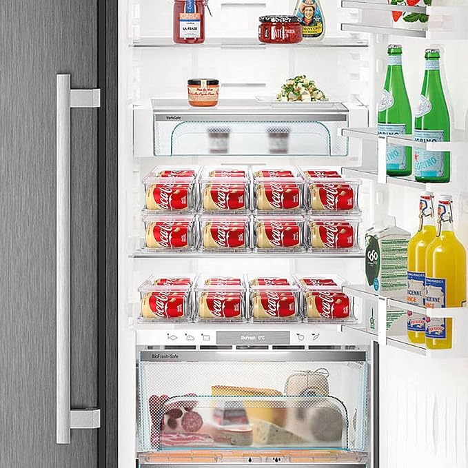 Xicennego 2-Tier Stackable Soda Can Organizer for Refrigerator, Fridge Can Organizer Dispenser, Beverage Can Holder for Refrigerator, Pantry, Cupboard - Image 2