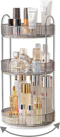 Asayuee 360 Rotating Makeup Organizer,3 Tier Large Capacity Make Up Organizers and Storage,Makeup Organizer for Bathroom,Cosmetic Perfume Stand Organizer(Grey-3 Tier) by Asayuee