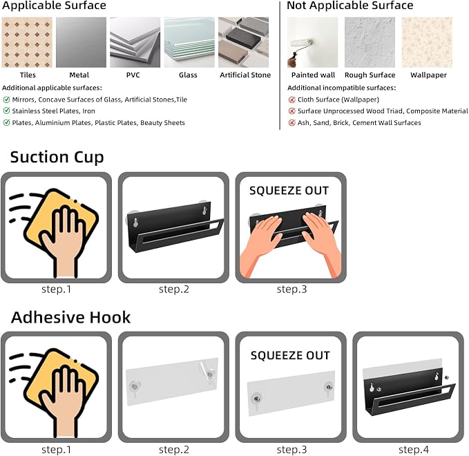 Epicano Sponge Holder for Kitchen Sink with Suction Cups & Adhesive Hook, Rustproof In-sink Sponge Holder, Space-saving Wall Hanging Sink Caddy Organizer Rack - Sponge, Dish Cloth, Brush- 2 Pack - Image 9