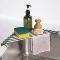 Tomorotec Triangle Roll-Up Dish Drying Rack for Sink Corner Small Foldable Stainless Steel Over The Sink Multipurpose Kitchen Drainer Caddy Organizer Storage Shelf Holder (Olive Green) | BPA-Free Food-Grade Silicone Edges Foldable Waterproof Rustproof ... by Tomorotec