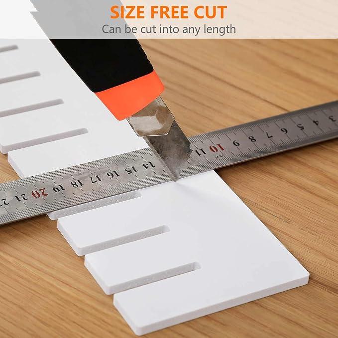 10Pcs Drawer Dividers, 14.18" x 3.55", Thick, DIY Organizer Separator, Large Adjustable Dresser Drawer Organizer for Clothes, Bedroom, Bathroom, Kitchen Cutlery, Desk, Office Storage - Image 5