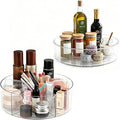 Lazy Susan Organizer 10in+12in 2Pcs Clear Rotating Tray 360° Turntable for Pantry Fridge Cabinet Kitchen Bathroom Storage，Spice Organization，Kitchen Condiment Organizer by Unknown