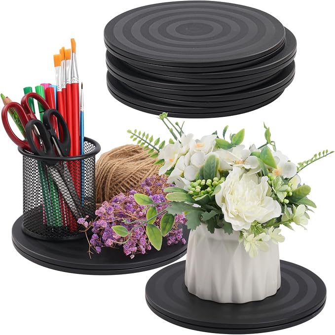 8 Pack 8 Inch Lazy Susan Turntable, Heavy Duty Lazy Susan Turntable Organizer, Premium 8 Inch Rotating Swivel Stand for Table Top, Kitchen, and More by KUKLIPJIM