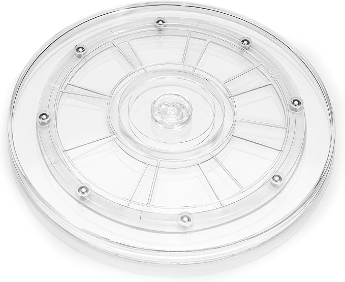 9 Inch Plastic Lazy Susan Turntable, 360° Clear Turntable Organizer, Transparent Ball Bearing Rotating Swivel Spinning Tray Plate for Refrigerator Table Spice Cake by Bagentry