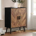 Iwell Storage Cabinet with 2 Shelves & Doors, Sideboard Buffet Cabinet with Storage, Entryway Cabinets, Accent Cabinets for Living Room, Dining Room, Entryway, Black by IWELL