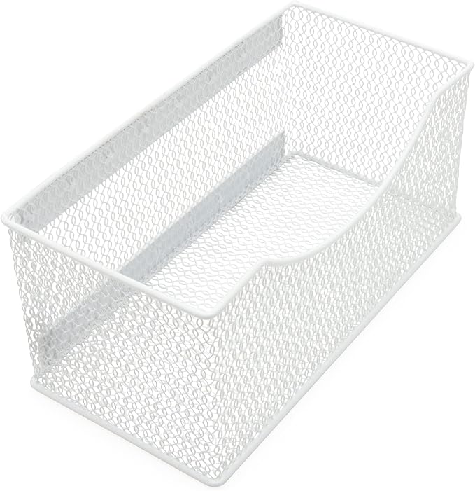 Ybmhome Wire Mesh Magnetic Storage Basket, Trash Caddy, Container, Desk Tray, Office Supply Organizer Silver for Refrigerator/Microwave Oven or Magnetic Surface in Kitchen or Office (8, Large (White)) - Image 3