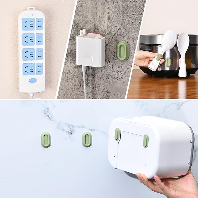 XYOFUN Magnetic Remote Control Holder Wall Mount - 4 Pcs Multicolor | No Drill Self-Adhesive Organizer, For Air Conditioner & TV Remotes, Storage Caddy for Televisions Backside - Image 5