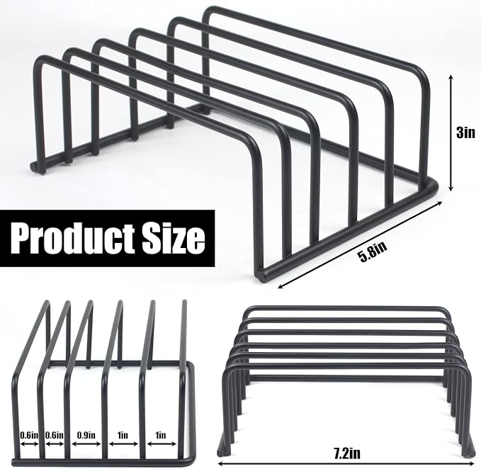 KitchenGenie 2Psc Cutting board organizers，(1.0 and 0.6 inch wide slots), cutting board holders, cutting board racks, cutting board storage, biscuit sheets, bakeware organizers for cabinets - Image 2
