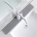 Diatomite Faucet Mat for Kitchen Sink, Quick-Dry Stone-Like Sink Mat, Flat Lay Absorbent Countertop Drying Mat for Faucet Area, Hard Diatomite Mat, Gray, 23.6 x 4 in by SUXLINA