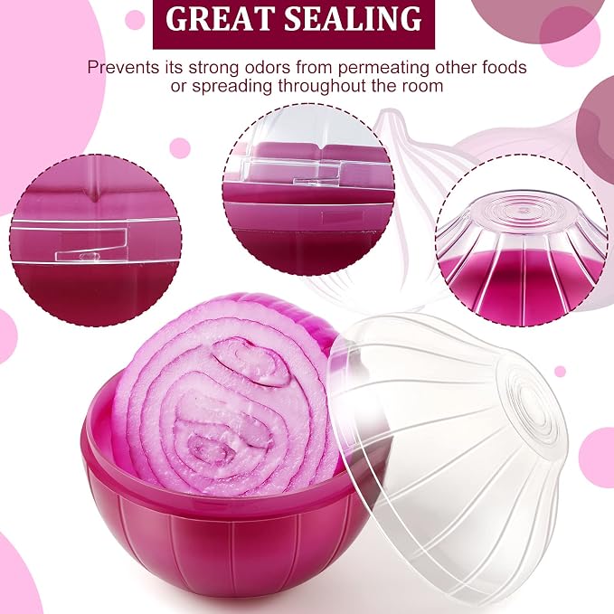Vegetable and Fruit Storage Containers for Fridge, 3 Pieces BPA Free Reusable Food Saver - Tomato, Lemon, Onion Keeper Holder - Refrigerator Vegetable Crisper for Keeping Food Fresh Longer - Image 2