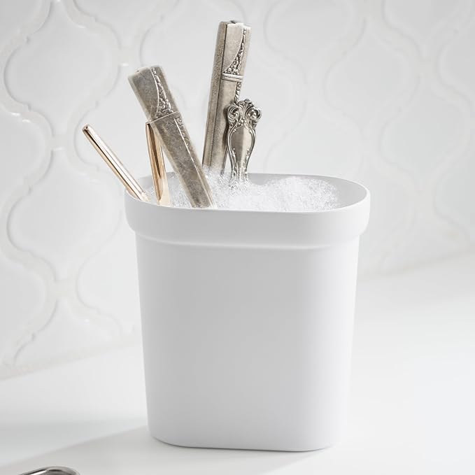Kohler K-5473-0 Multi-Purpose Over-The-Sink Drying Rack, Caddy with Kitchen Towel Bar Holder, Soaking Cup. Expandable 14.6" to 17.6", White - Image 2
