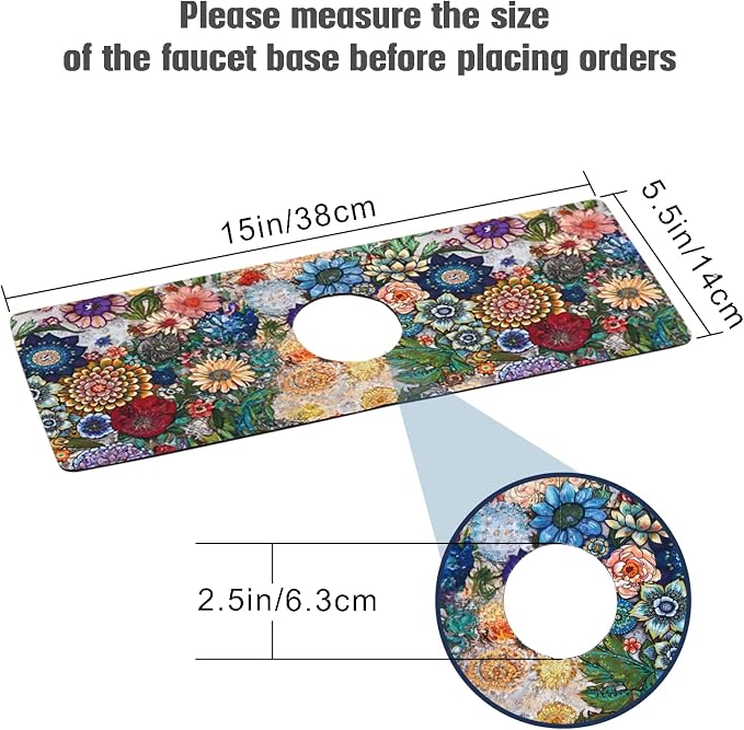 Sinkmat Absorbing Mat, 2 Pack Drying Mat Around Sink Splash Guard Behind Faucet Sinkmat For Kitchen Bathroom Island Rv 15 * 5.5 Inch (38 * 14 cm) - Image 4