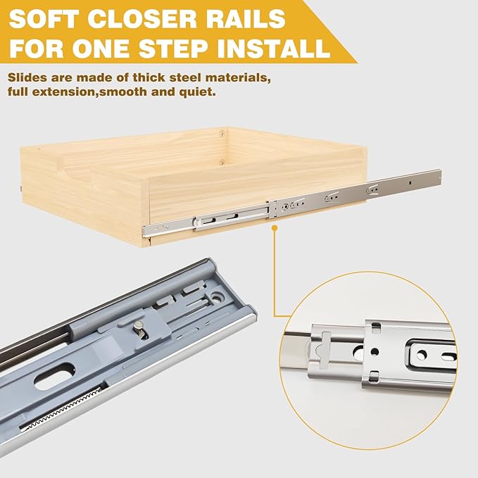 Pull Out Cabinet Organizer, 17''W×21''D×16''H Soft Close Slide Out Wooden Pull out Drawers, Double Tier Slide out Wood Cabinet Organizer, for Base Cabinet Organization in Kitchen, Pantry, Bathroom - Image 4