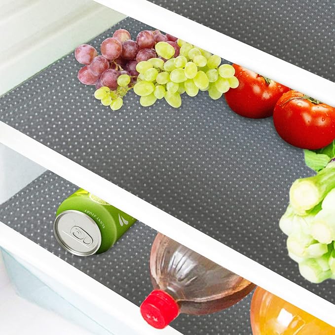 16 Pcs Refrigerator Liners Mats Washable, Refrigerator Mats Liner Waterproof Oilproof, Shinywear Fridge Liners for Shelves, Cover Pads for Freezer Glass Shelf Cupboard Cabinet Drawer (16 Gray) by Shinywear