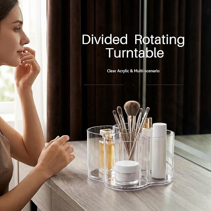 Drink Packet Organizer for Powdered Drink Mix, Divided Rotating Lazy Susan | Lazy Susan Turntable Organizer for Powder Packet, Clear Turntable Organizer Tray for Water Flavor Packets, Powder Mixes - Image 6
