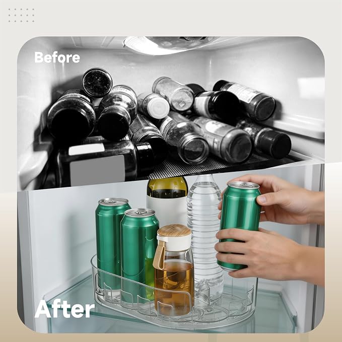 2 Pcs Lazy Susan Turntable for Refrigerator, 360° Rotating Clear Refrigerator Organizers and Storage, 3.5 x 8.5 in Oval Condiment Organizer Rack, Ideal for Countertop, Cabinet, Pantry & Dining Table - Image 7