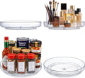 4 Pack 9 Inch Elegant Clear Turntable Acrylic Lazy Susan, Non-Skid Rotating | Smoothly Kitchen Spice Rack, Cabinet Pantry Organization Storage, Refrigerator, Vanity Makeup, Bathroom Countertop Organizer by MakeLifeBetterEasier