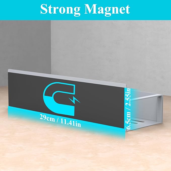 4 Pack Magnetic Spice Storage Rack Organizer for Refrigerator and Oven, Gray Fridge Organizers and Storage | Magnetic Shelves Heavy Duty for Fridge in Kitchen, Seasoning Storage Organizer, For Oven Washer and Dryer, For Heavier Items - Image 3