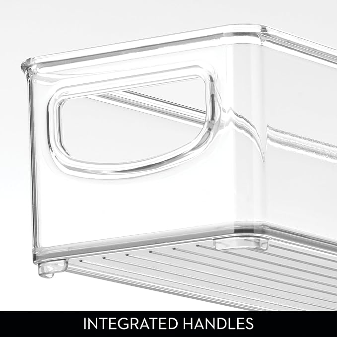 iDesign Slim Clear Plastic Storage Bin, Extra Long Narrow, 4-Pack | Stackable, For Kitchen and Pantry - Image 8