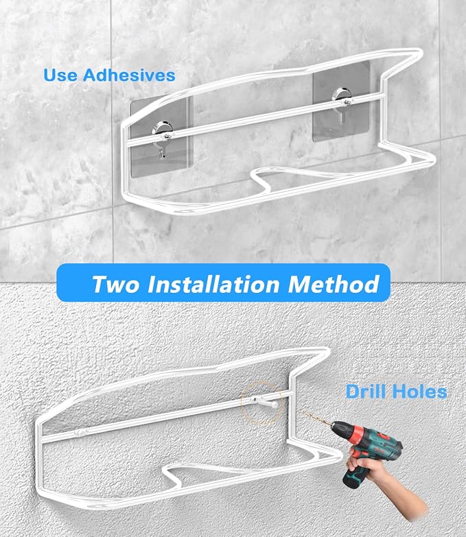 4Pack Wall Mounted Shoe Rack with Sticky Hanging Strips (White) | Very Easy to Install no Need to Drill Hanging Shoe Organizer, for RV, Door,Entryway, Bathroom, Living Room, Mud Room, Laundry - Image 4