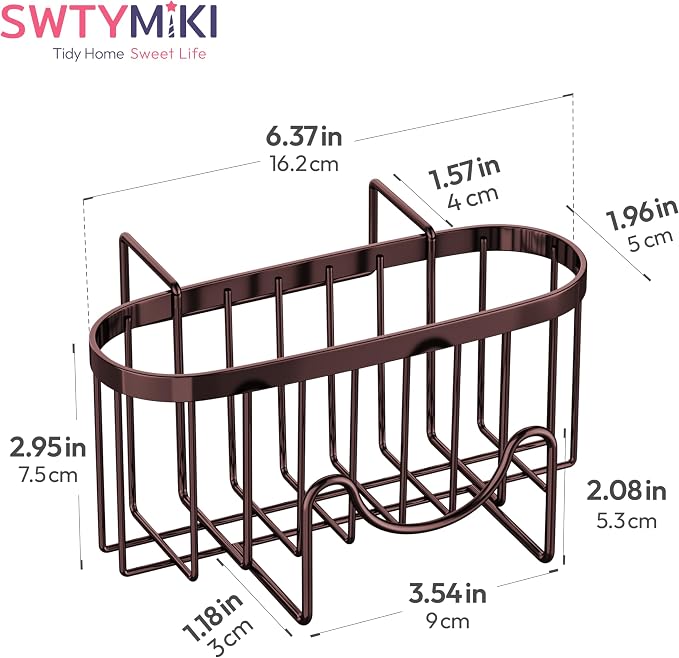 SWTYMIKI Sponge Holder for Kitchen Sink - Movable Kitchen Sink Caddy with M Shape Hook, Stainless Steel Hanging Sponge Caddy for Dish Sponge, Brush, Stopper Organizer in Double Bowl Sink, Bronze - Image 7