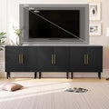 Set of 3 Black Storage Cabinet with Doors, Modern Accent Cabinet, Free Standing Cabinet with Adjustable Shelf, Wooden Buffet Sideboards for Living Room, Kitchen, Dining Room, Entryway by REHOOPEX