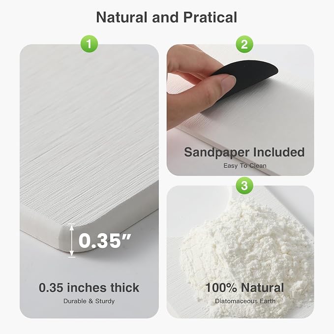 Premium Stone Faucet Mat for Kitchen Sink, 20" x 4" White | Quick Drying & Water Absorbent, Sink Splash Guard Tray for Prevents Moisture Buildup - Image 4