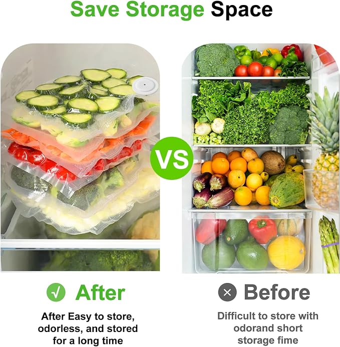 Vacuum Sealer Bag for Food, 40pcs Large Reusable Food Storage Bags | Vacuum Storage Bags with Air Valve for Meal Prep, Food Storage, Microwave,Compatible With Many Handheld Vacuum Sealers - Image 5