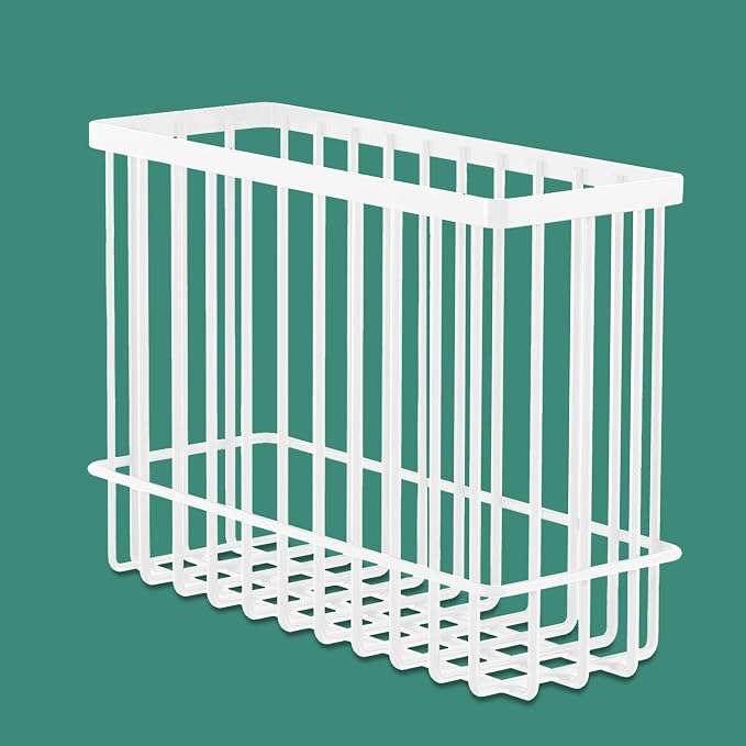 2 Pack Cabinet Door Organizer, Foil and Plastic Wrap Organizer, Wall Mounted Kitchen Organizers and Storage Wire Basket, Pantry Door Storage Kitchen Wrap, White - Image 4