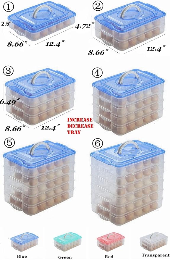 Deviled Egg Containers with Lid, Portable Egg Carrier Tray | 2-Layer, 40 eggs, Stackable Storage Holder with Handle for Refrigerator for Camping, Party, Travel - Image 7