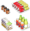 Set of 4 Clear Storage Bins for Fridge & Cabinet Organization, BPA-Free Plastic Food Organizers to Instantly Declutter Your Kitchen by Ettori