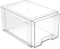 BINO | Stackable Storage Drawers, Tall Large - Clear | THE CRATE COLLECTION | Storage Bins With Drawers | Bathroom Organizers | Under Sink Organizer | Vanity Cabinet Home Organization by BINO