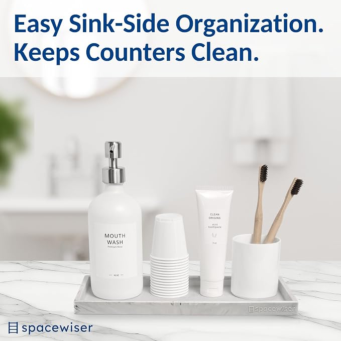 Silicone Countertop & Vanity Tray – 11.7” Bathroom Counter Tray | Bathroom Tray, Bathroom Tray Countertop, Tray for Bathroom Counter, Silicone Kitchen Tray for Counter & Countertop Organizer - Image 4