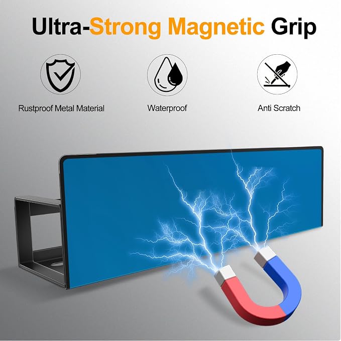 Magnetic Spice Rack for Refrigerator, 4-Pack Metal Seasoning Organizer for Kitchen Storage Organization, Magnetic Shelf for Fridge Space Saving Spice Organizer, Black - Image 2