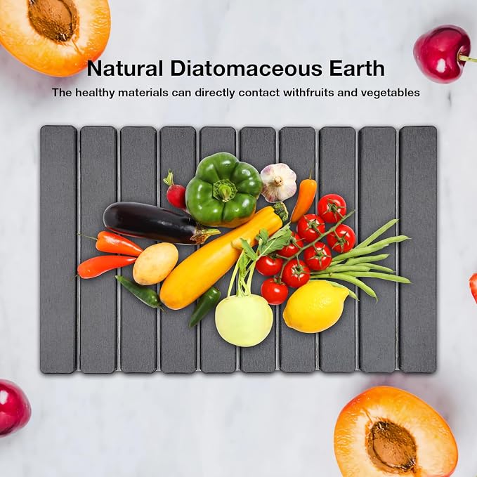 Large Diatomite Kitchen Counter Drying Mat – 24”x16”, Aesthetic Stone Mat for Dishes, Roll-Up Space-Saving & Quick-Drying Stone Rack - Image 5