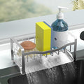 Kitchen Sink Caddy Organizer Sponge Holder for Kitchen Sink with Stainless Steel Auto Drain Tray, Self Drain Dish Soap Sponge Caddy Rack for Countertop Storage Gadgets Silver Grey by Unknown