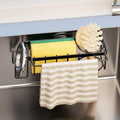 TAILI 4-in-1 Sink Sponge Holder for Kitchen with Strong Suction Cup-Black | Removable Sink Caddy with Suction Cup, Rustproof 304 Stainless Steel Multi-compartment Sink Organizer for Sponge, Brushes by TAILI