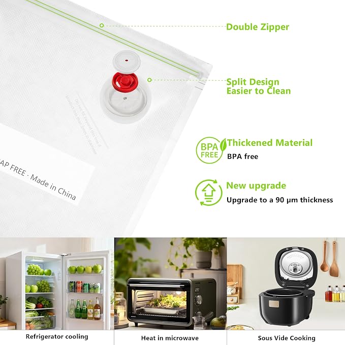 Compact Vacuum Sealer for Food Storage: Portable Handheld Food Sealer, 80kPa Suction, 1800mAh Battery, 30 Reusable Vacuum Bags, Preserve 5X Freshness with Easy Operation - Image 5