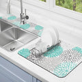 Dish Drying Mat for Kitchen Counter Matt, 2PCS 31.5"x17" Dish Drainer Mat & 24"x5.5" Sink Splash Guard, Super Absorbent Non-slip Rubber Backed by Kuyig+Home