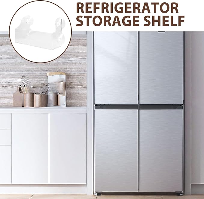 Homoyoyo Sturdy Clear Acrylic Suction Cup Refrigerator Organizer Space-Saving Fridge Can Rack for Spices Jars Beverages Kitchen Refrigerator Storage Shelf (3-Tier) - Image 4