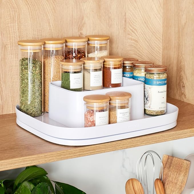 YouCopia MagicTrack Spice Turntable, 2-Tier Rectangle Lazy Susan Organizer (Pack of 6) by YouCopia