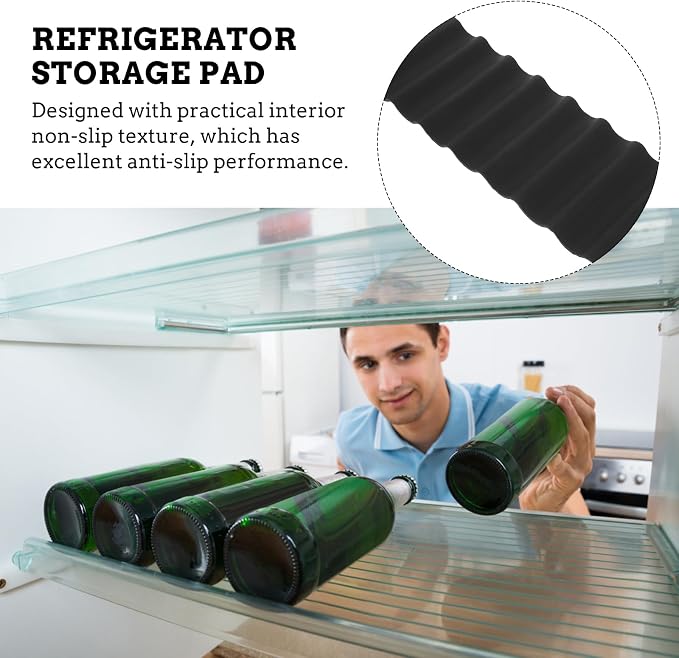 UPKOCH Fridge Drink Organizer Mat 2-Pack Non-Slip Refrigerator Storage Pad for Beer Soda Tea Cans and Bottles Kitchen Storage Accessory 10.03 X 3.93 X 0.78 in - Image 7